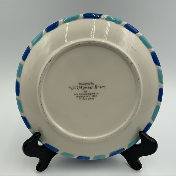 2002 Designed By Wynter Rosen For Aviv Judaica Imports NY Hanukkah Plate - Picture 5 of 5